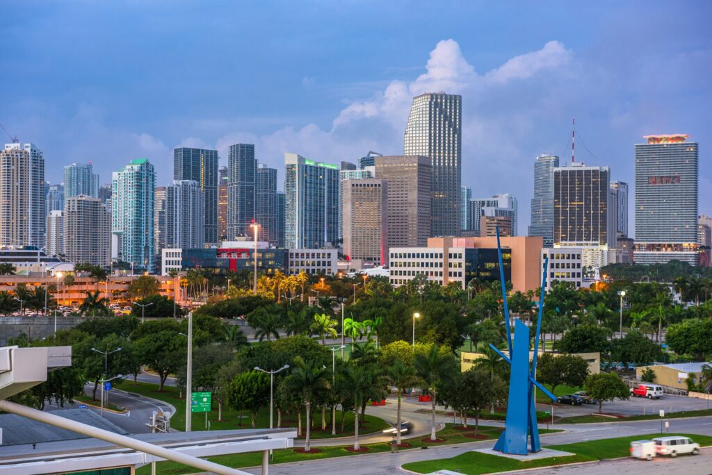 Miami, Florida, USA Downtown City Skyline